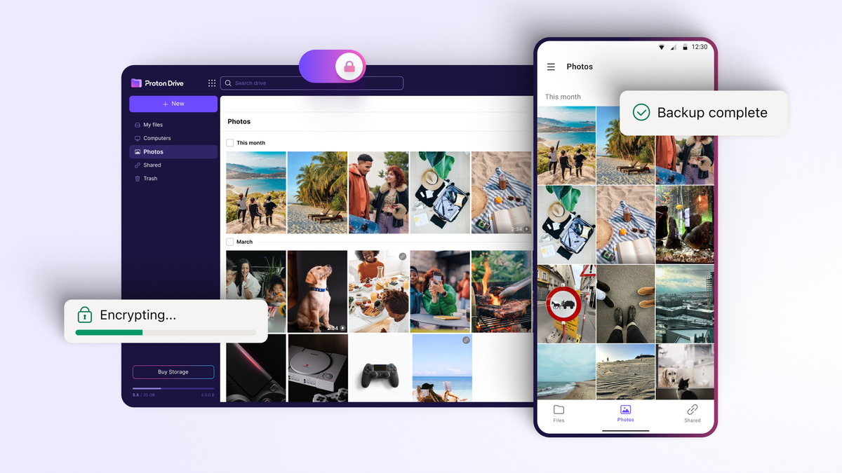 You can now securely backup all your photos on mobile with Proton Drive