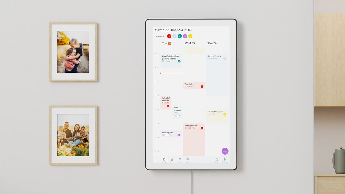 This giant, 27-inch digital calendar is here to organize your family’s life